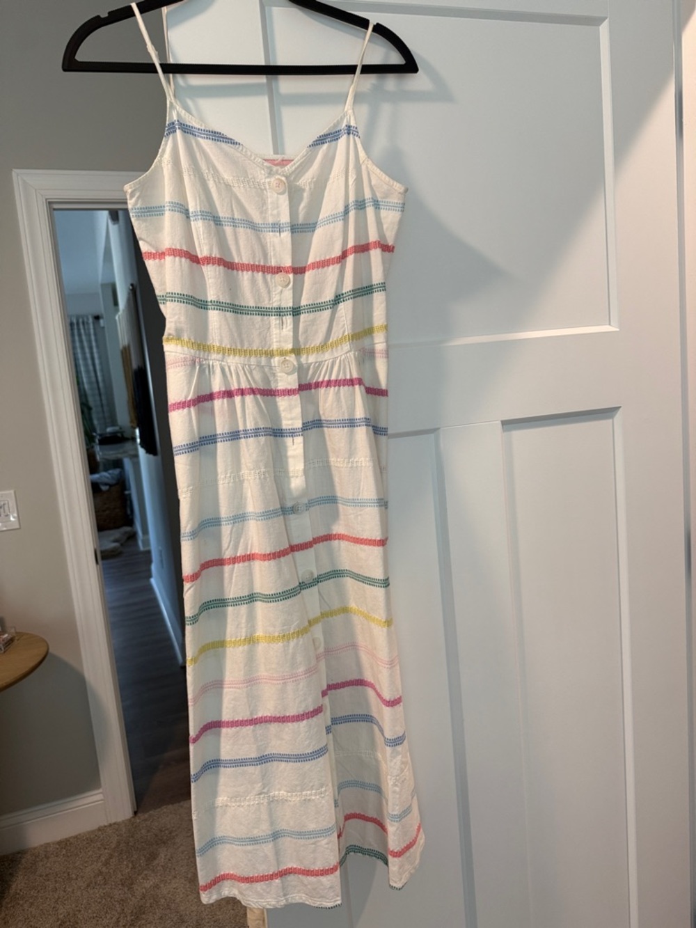 Joules White Sundress with Multicolor Stripes